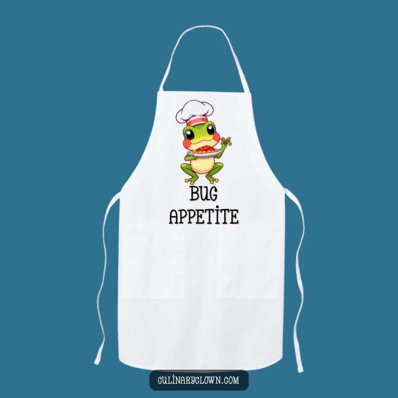 Funny Chef Frog Apron: Proud Dish Display, Culinary Elegance