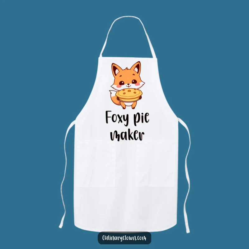 Funny Fox Presenting Pie Apron: Chef's Humorous Kitchen Wear for Pie Masters!