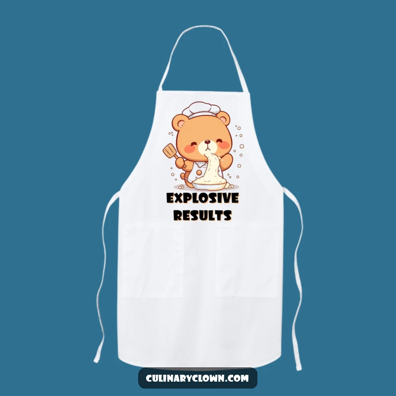 Funny Kawaii Bear Chef Flour Apron: Cook with Comical Flair