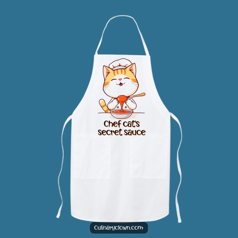 Funny Kawaii Cat Chef Apron - Giggling Gourmet Bib for Kitchen Fun