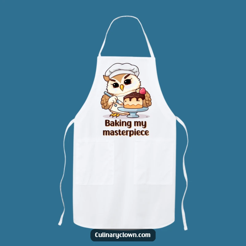 Funny Owl Chef Apron: Determined Baker Protects Clothes, Perfect Gift