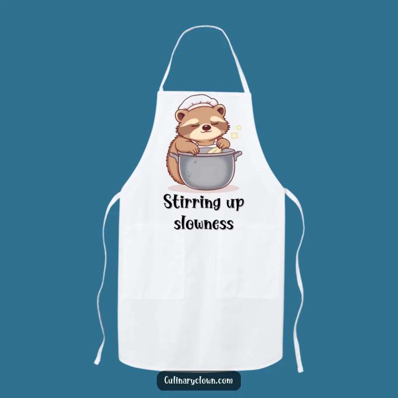 Funny Sloth Chef Apron: Cook Slowly, Laugh Loudly in the Kitchen