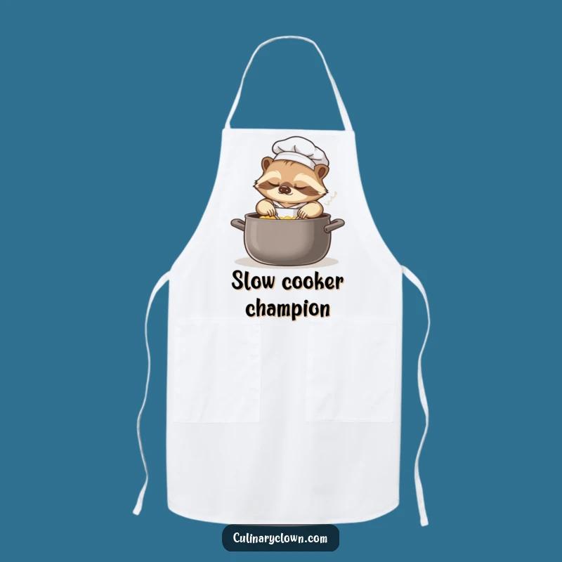 Funny Sloth Chef Apron: Slow Cooker's Delight, Perfect Kitchen Gift