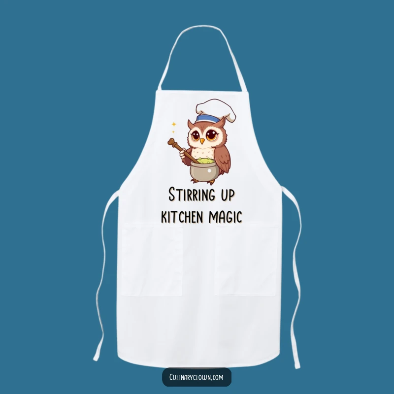 Funny Owl Chef Apron: Cook with Magical Flair and Kitchen Humor