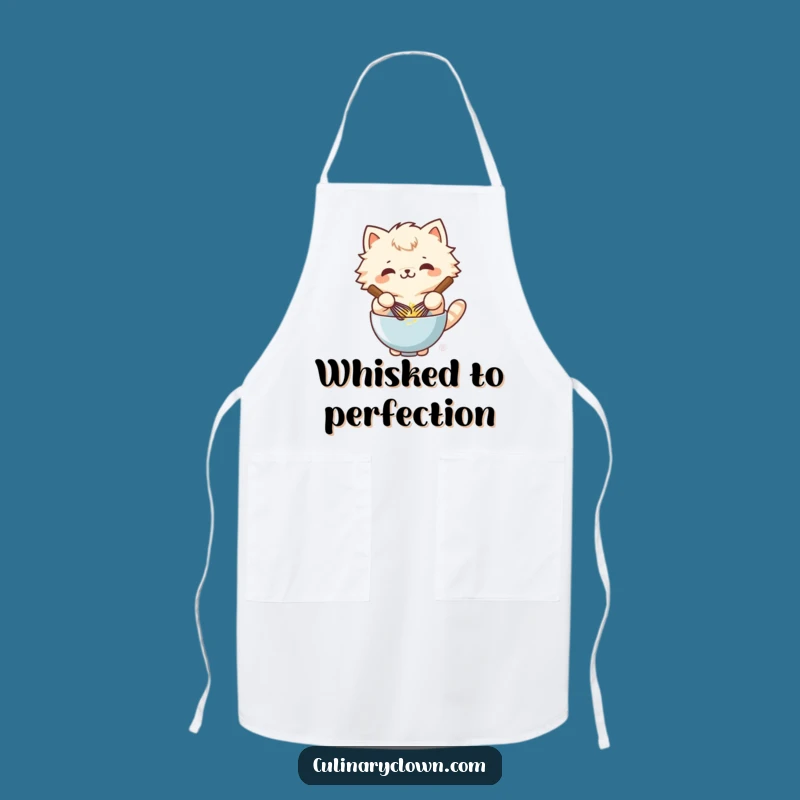 Funny Kawaii Cat Whisking Batter Apron - Hilarious Protective Gear for Bakers