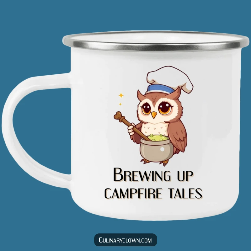 Funny Owl Chef Camping Mug: Enjoy Adventures with Magical Brews