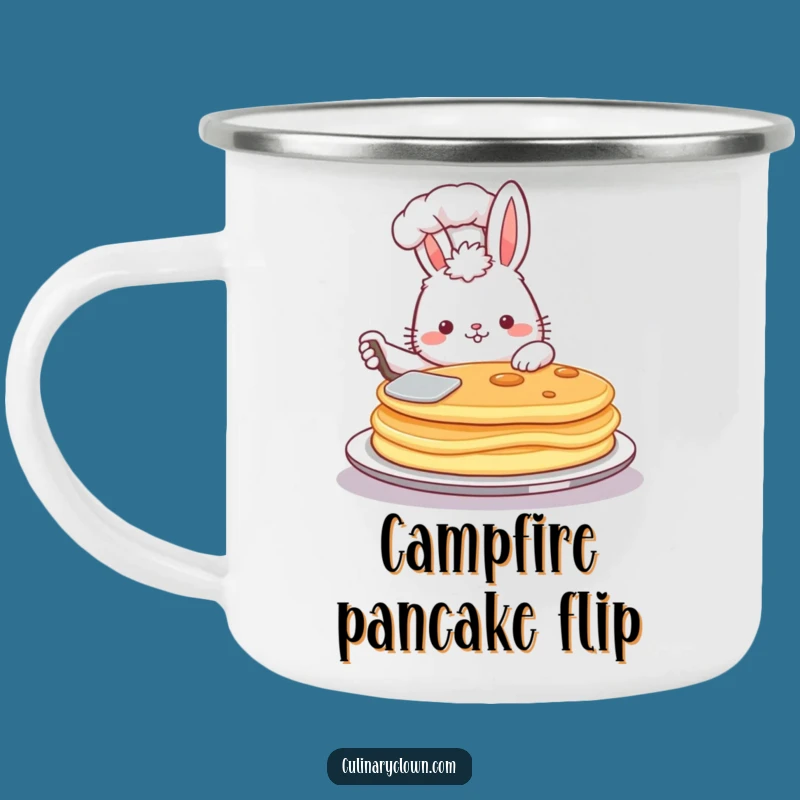 Funny Bunny Chef Pancake Camping Mug: Breakfast by the Fire