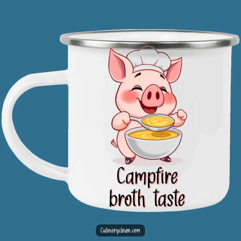 Funny Pig Chef Soup Camping Mug: Durable Chef Character Mug