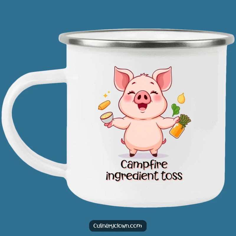 Funny Pig Juggling Camping Mug - Outdoor Chef's Brew for Fun