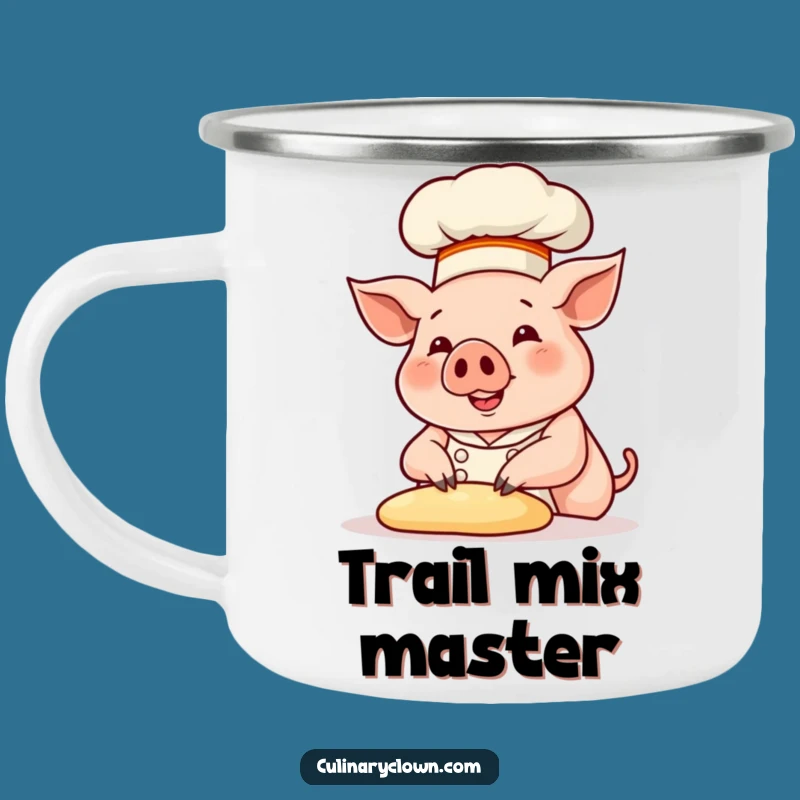Funny Pig Chef Kneading Dough Camping Mug: Fuel Your Adventures with Humor
