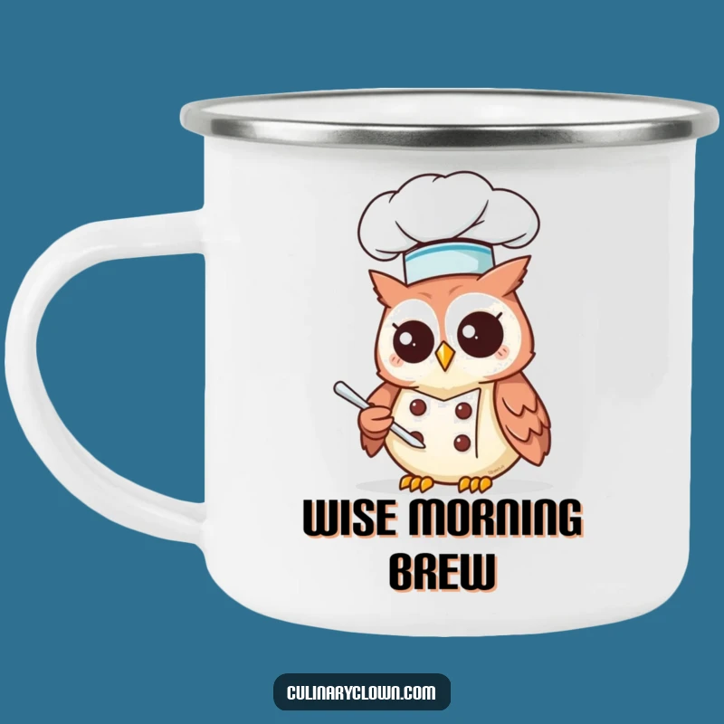 Funny Kawaii Owl Chef Camping Mug: Your Trail-Ready Culinary Companion
