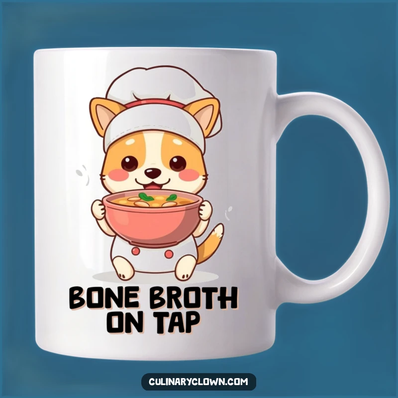 Funny Dog Chef Mug: A Cute Canine Cook Serving Delicious Soup, Perfect Funny Gift!
