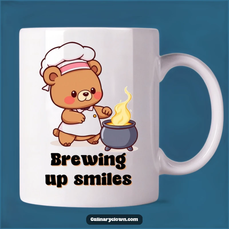 Funny Bear Chef Mug: Magical Cauldron Stirrer Gift, Whimsical Kitchen Humor