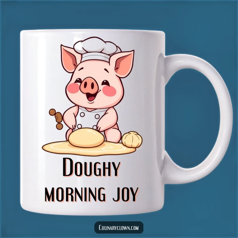 Funny Chef Pig Dough Mug - Happy Kneading Baker, Perfect Funny Gift