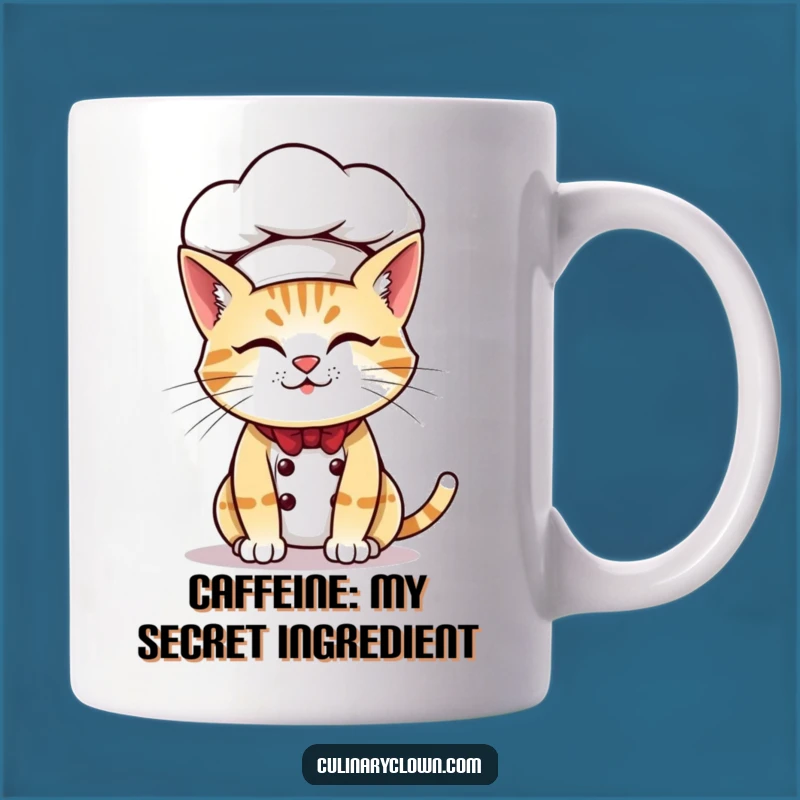 Funny Cat Chef Mug Oversized Hat Baking Humor Perfect Gift