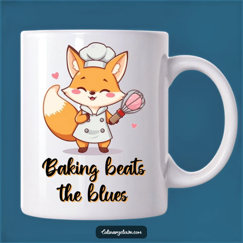 Funny Fox Chef Whisking Batter Mug - Perfect Gift for Baking Enthusiasts