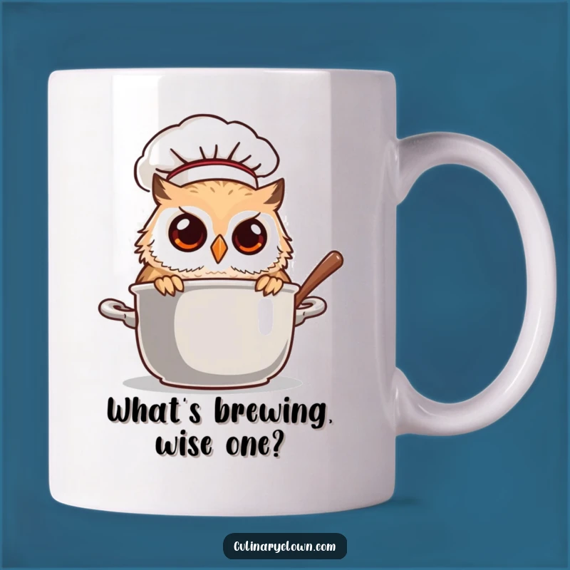 Funny Owl Chef Peeking Pot Mug: A Whimsical Gift for Curious Cooks