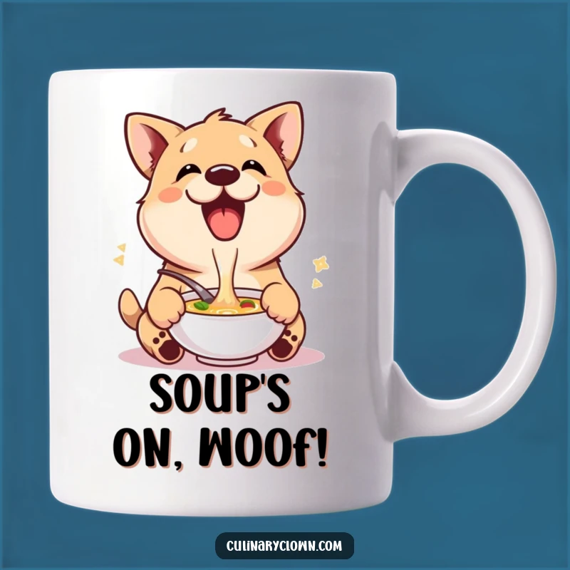 Funny Dog Soup Mug - A Delighted Pup’s Enthusiastic Taste Test