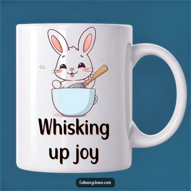 Funny Rabbit Whisking Batter Mug: Hilarious Baker's Delight Gift for Cookie Lovers!