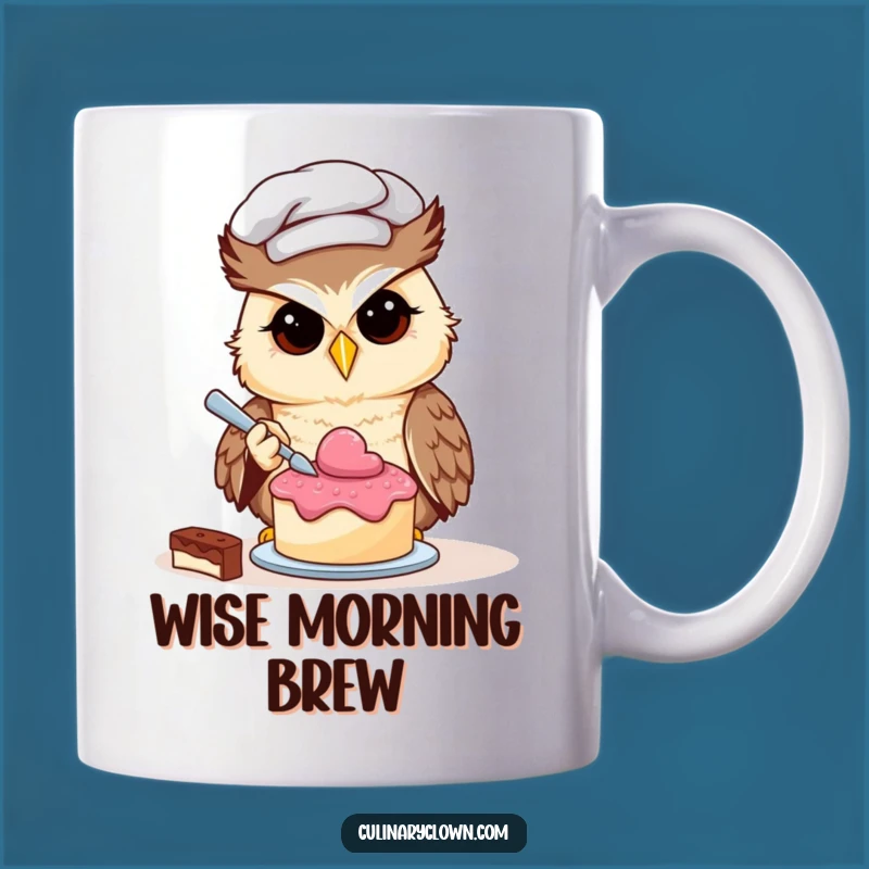 Funny Owl Chef Cake Decorating Mug: Precision Baking and Humor Gift