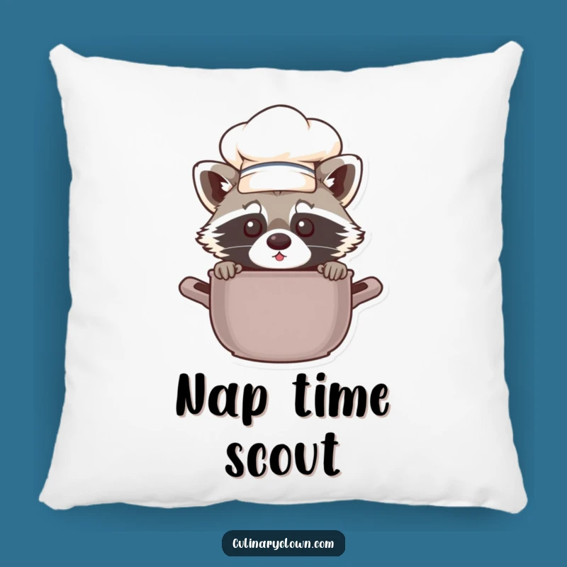 Chef Raccoon Pillow: Funny Peek-a-Boo Accent, Cozy Comfort Gift