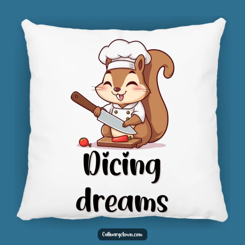 Chef Squirrel Pillow: Funny Chopping Action, Comfy Accent
