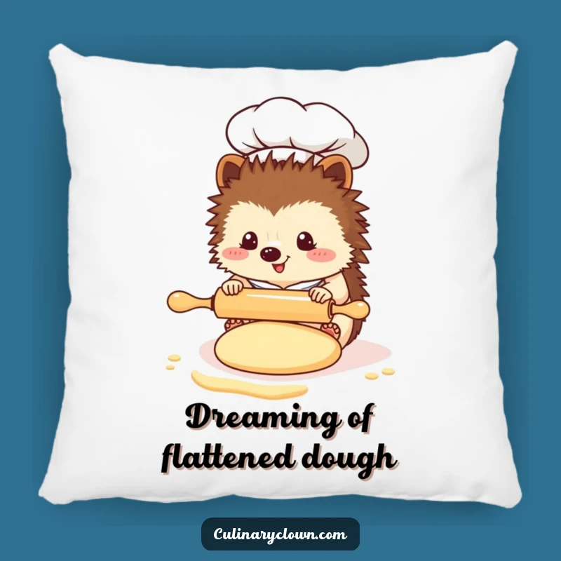 Funny Kawaii Hedgehog Chef Pillow: Soft Rolling Dough Cushion, Adorable Funny Gift for Decor