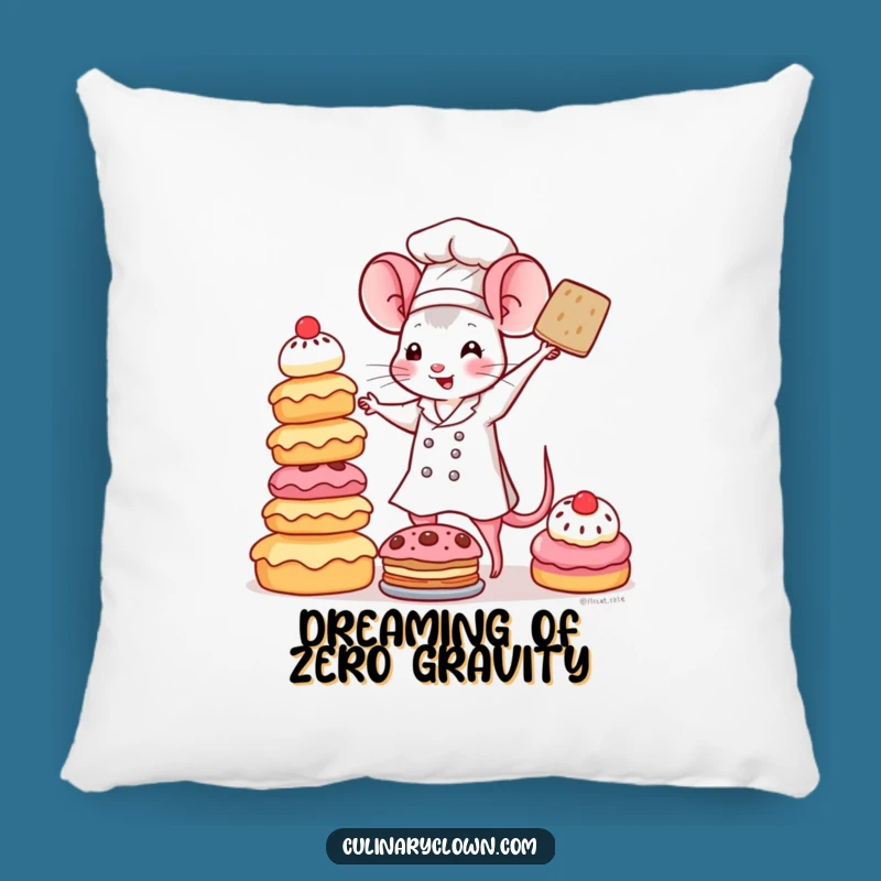 Funny Kawaii Mouse Chef Pillow: Soft Pastry Balance Cushion, Adorable Funny Gift for Decor