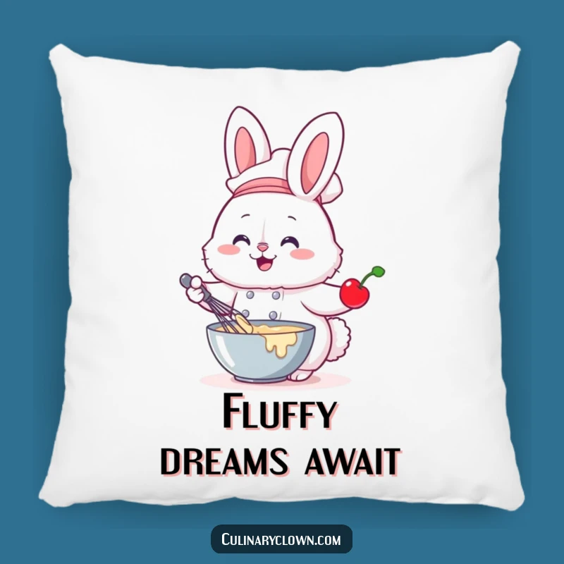 Funny Bunny Chef Pillow Baking Comfort Cute Decor Accent