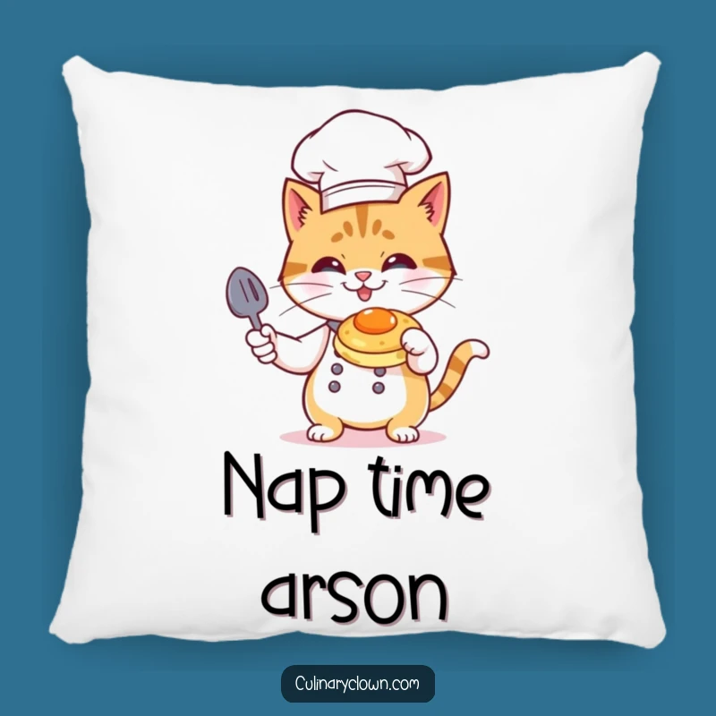 Funny Cat Chef Pillow: Cozy Culinary Chaos Cushion for Sofa Laughs