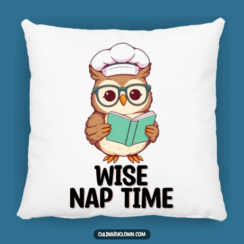 Funny Chef Owl Pillow - Wise Recipe Comfort, Cozy Funny Gift