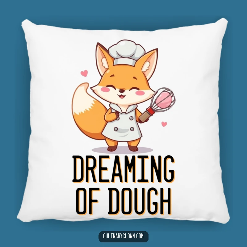 Funny Fox Chef Pillow - Baking Buddy Comfort - Cozy Gift Decor