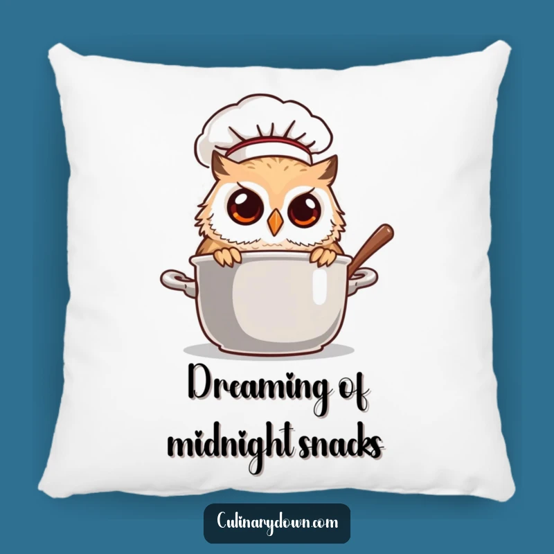 Funny Owl Chef Peeking Pot Pillow: Cuddle Up with Culinary Mystery
