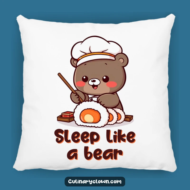 Kawaii Sushi Bear Pillow: Cozy Culinary Fun, an Adorable Funny Gift!