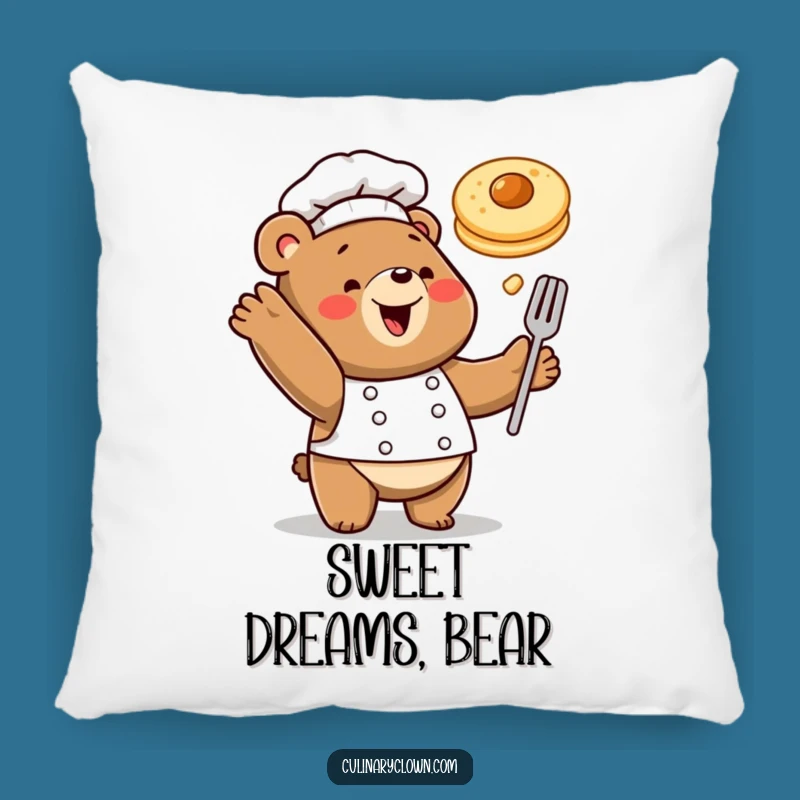 Funny Bear Chef Pillow Cozy Breakfast Comfort Chef Decor Accent