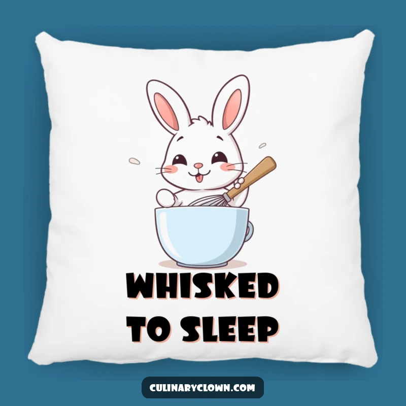 Funny Rabbit Whisking Batter Pillow: Comfy & Hilarious Decor for Your Baking Nook!