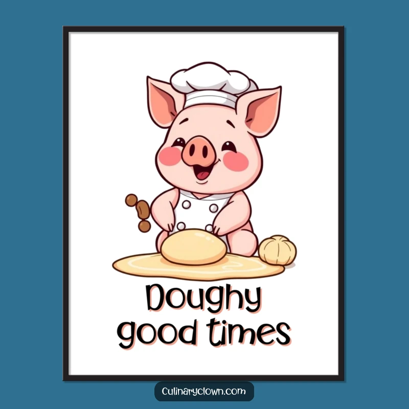 Funny Chef Pig Art - Dough Kneading Decor, Instant Humorous Gift