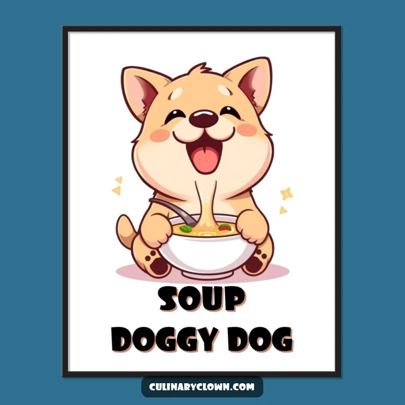 Funny Dog Soup Digital Art - Instant Delightful Pet Decor
