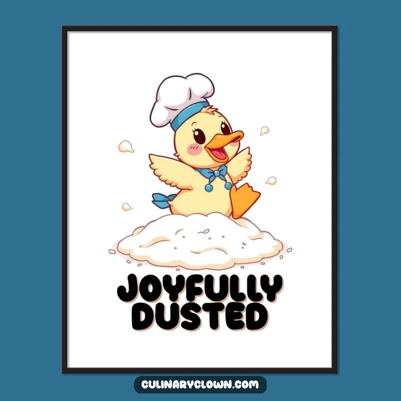 Funny Duck Chef Digital Art: Hilarious Flour Fun Print for Instant Cheer