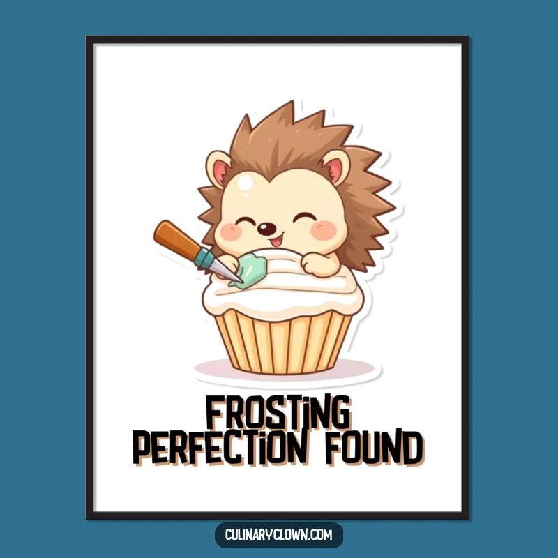 Funny Hedgehog Frosting Digital Art - Instant Sweetness for Your Walls