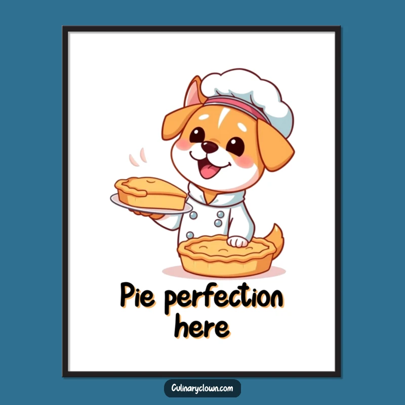 Funny Kawaii Dog Chef Digital Art - Printable Baker Decor for Cozy Homes