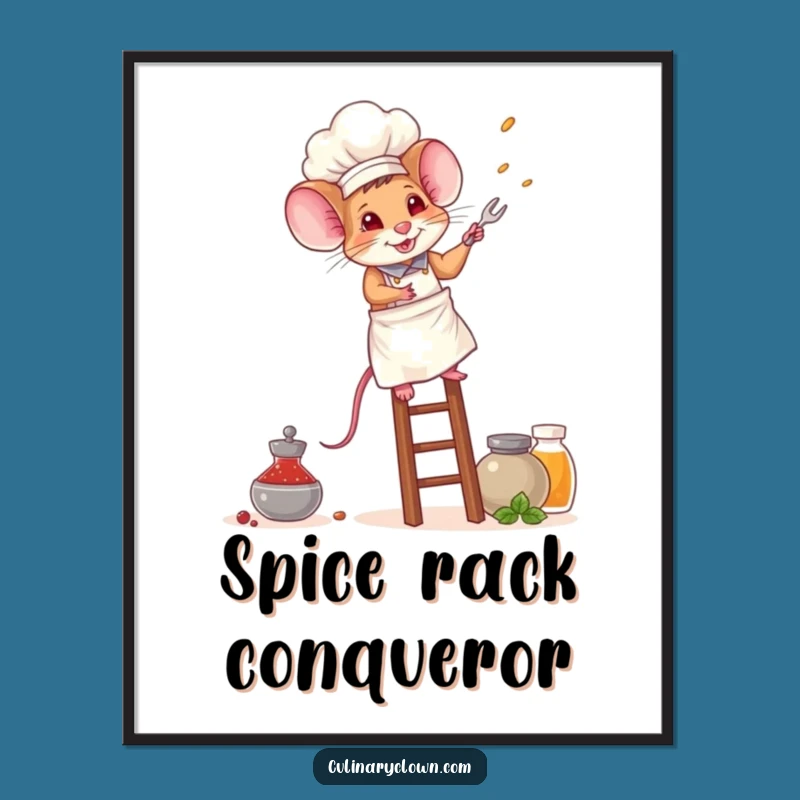 Funny Mouse Chef Digital Print: Brave Ascent, Spice Art, Gift