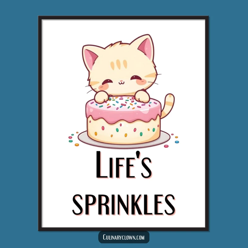 Funny Cat Decorating Cake Digital Art: Hilarious Dessert Decor for Your Walls!