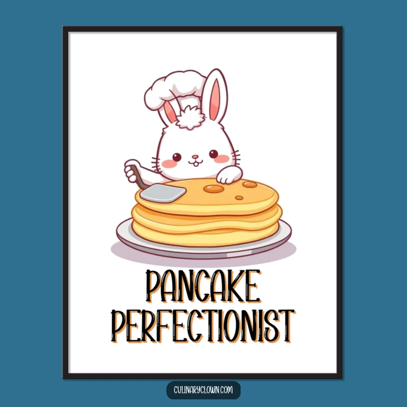 Funny Bunny Chef Pancake Digital Art: Fluffy Baker Decor