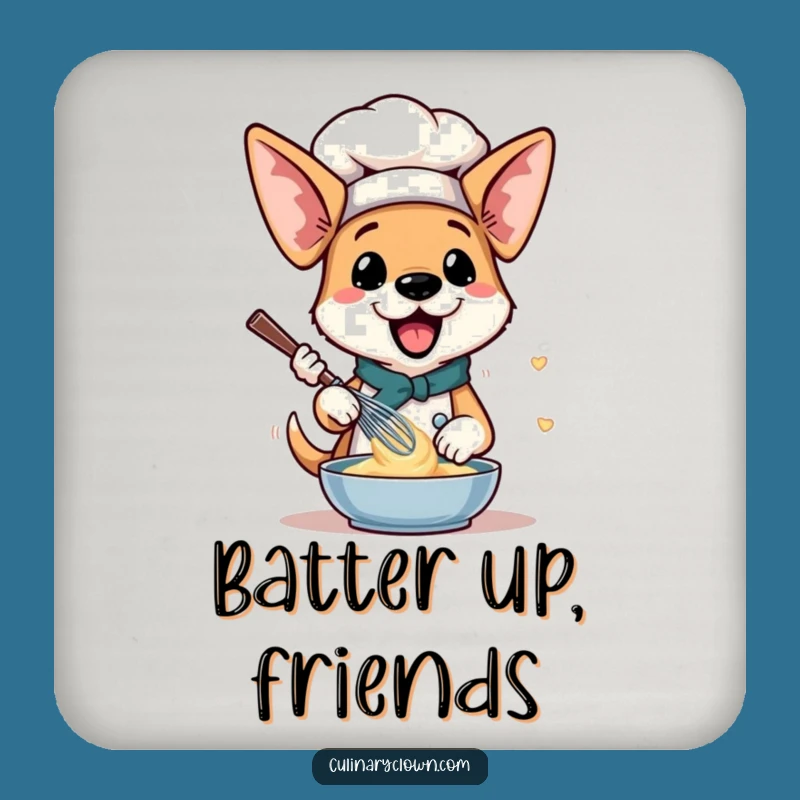 Funny Dog Chef Drink Coaster: Hilarious Pup Baking Protection for Tables