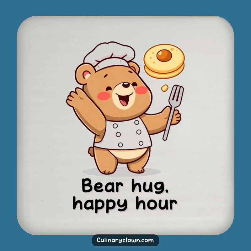 Funny Bear Chef Coaster Kitchen Protection Breakfast Chef Decor