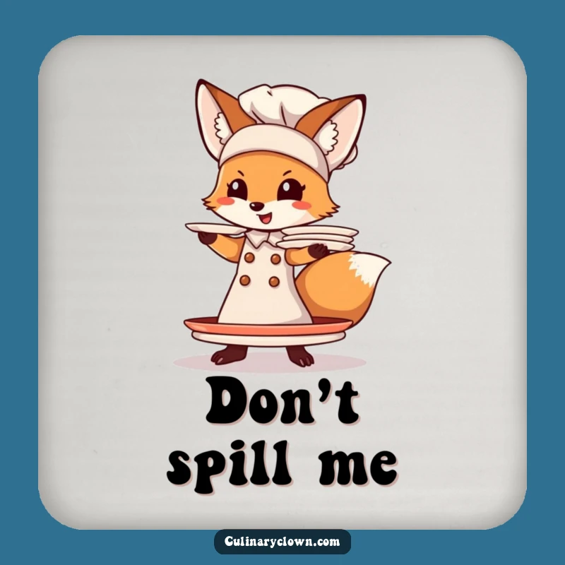 Funny Fox Chef Coasters: Protect Surfaces with Kitchen Comedy