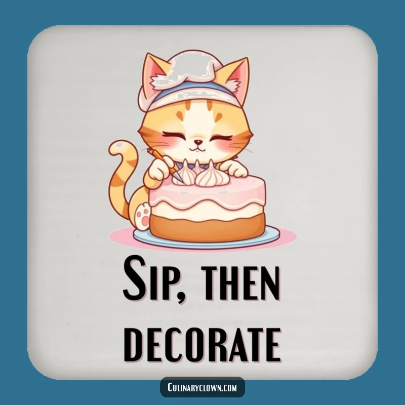 Funny Cat Chef Coaster - Protect Surfaces With Kitchen Style