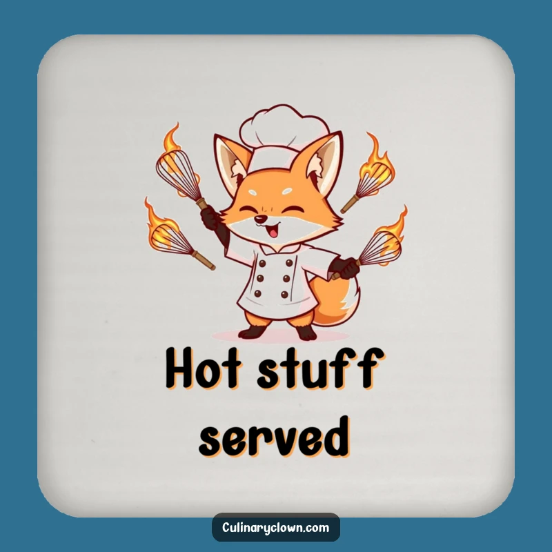 Funny Fox Chef Coaster - Protect Surfaces From Kitchen Fire