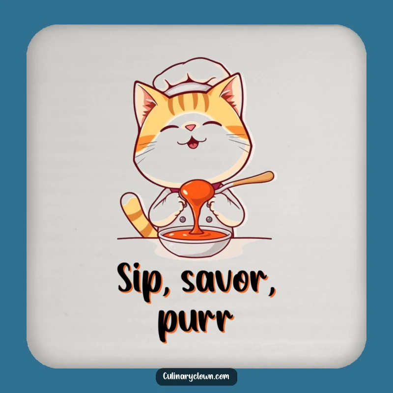 Funny Kawaii Cat Chef Coaster Set - Giggling Gourmet Protection for Tables